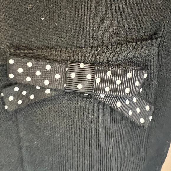 U-Knit Silk Blend Cardigan Sweater Women's Sz XL Black Collared 4-Buttons Office - Picture 6 of 8